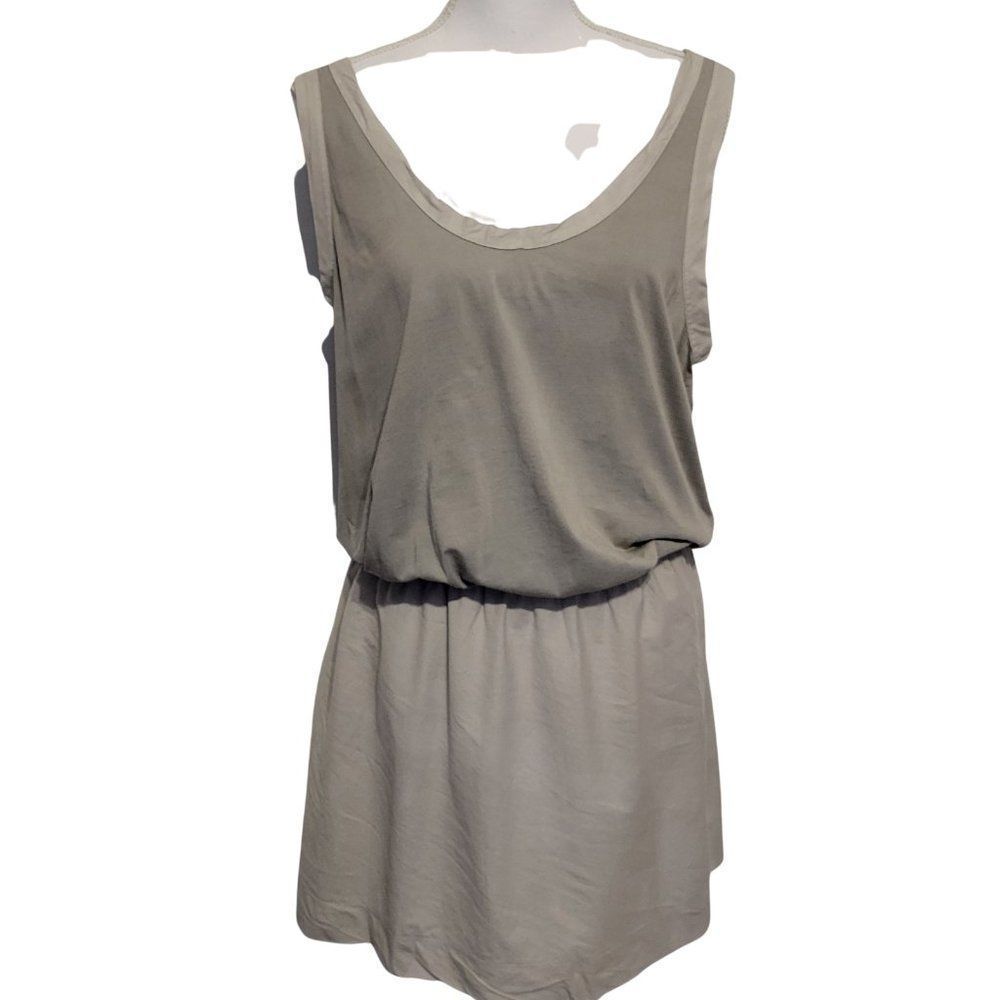 Standard James Perse Dove Gray Blouson Tank Dress Supima Cotton Scoop Neck SZ 4